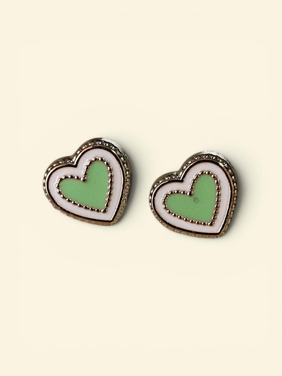 Green Heart Earrings