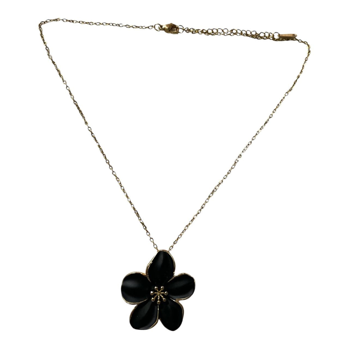 Black Floral Pendant with chain